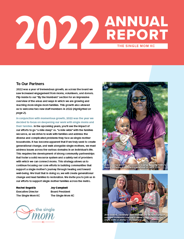 The Single Mom KC Annual Report Cover 2022