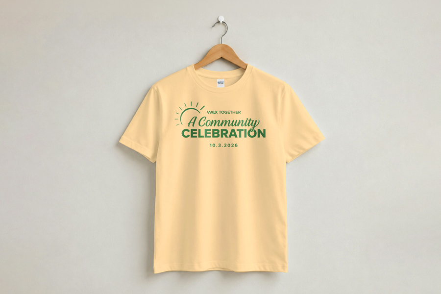 Mockup of T-shirt for Walk Together: A Community Celebration
